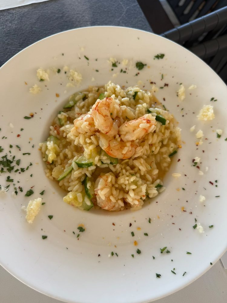 Shrimp and zucchini risotto
